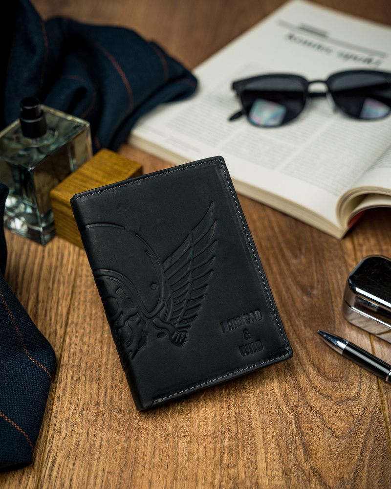 Гаманець чоловічий I AM BAD and WILD N4-HUB BLACK Гаманець чоловічий I AM BAD and WILD N4-HUB BLACK